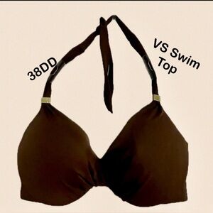 VS Brown Halter Push-up Bikini Swim Top